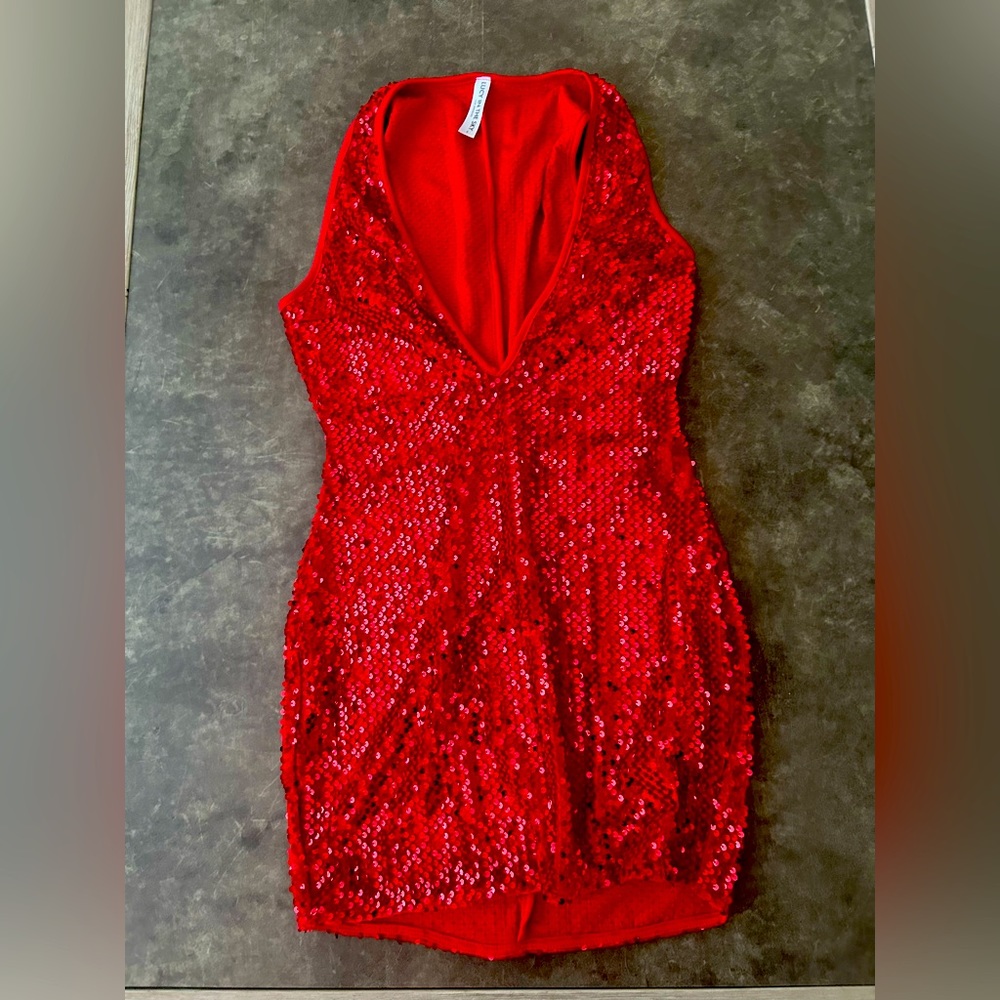 Lucy in the Sky Juanita Sequin Dress in Red
